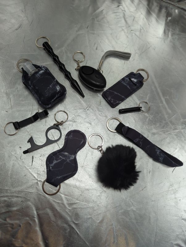 Photo 2 of Safety Keychain Set - Black Marble
