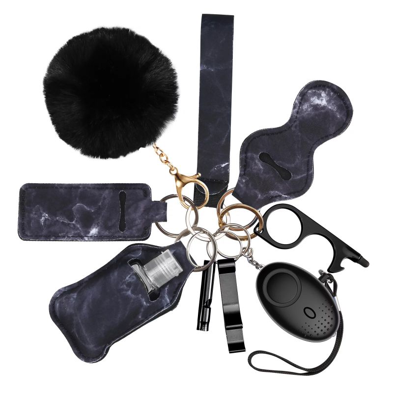 Photo 1 of Safety Keychain Set - Black Marble