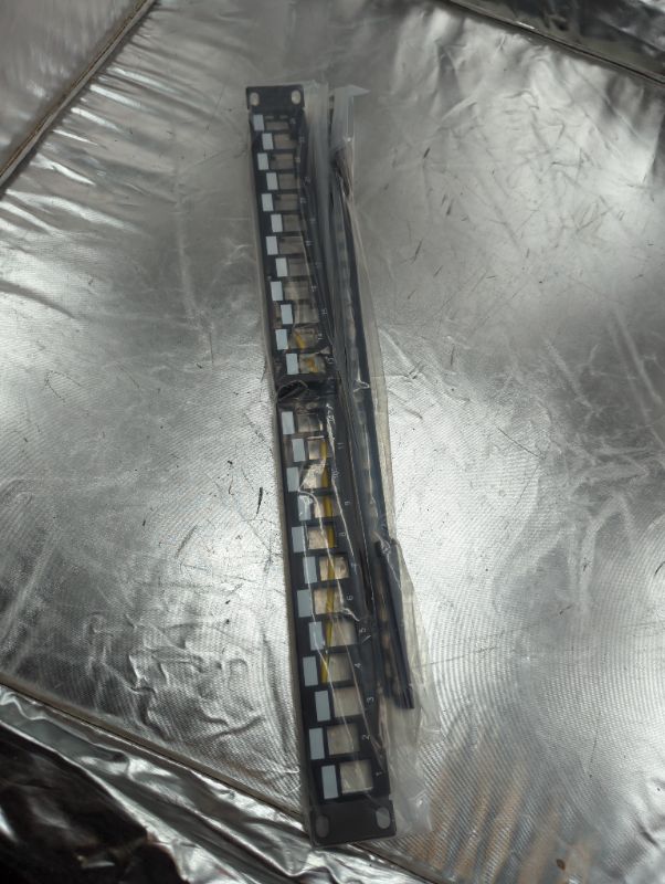 Photo 1 of Monoprice 24-port Blank Keystone Shielded Patch Panel, 1U, with Wire Support Bar