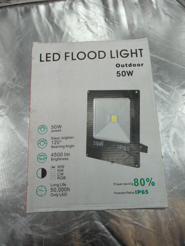 Photo 3 of HUBINGRONG 50W 4500LM IP65 Waterproof LED Floodlight Lamp AC 85-265V (Color : White Light)
