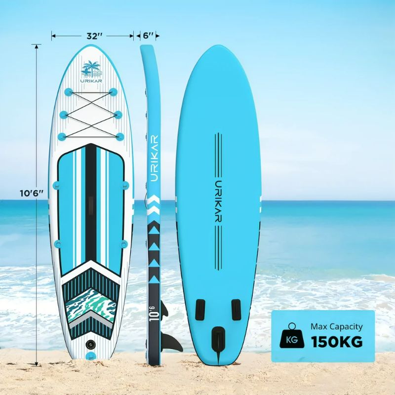 Photo 2 of Urikar Inflatable Paddleboard with Premium Accessories Set-Pump, Carrier, Waterproof Dry Bag