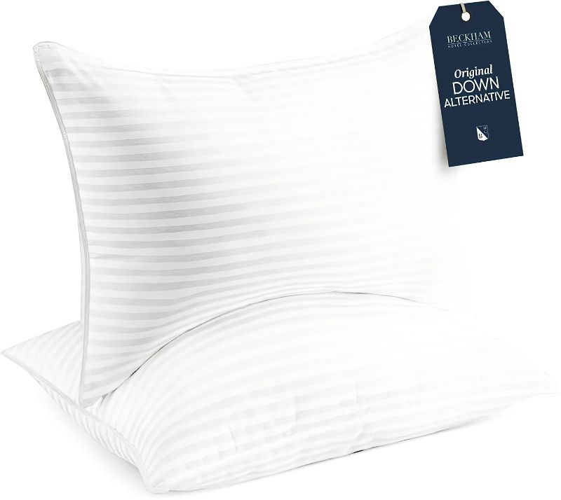 Photo 1 of Beckham Hotel Collection Bed Pillows Standard / Queen Size Set of 2 - Down Alternative Bedding Gel Cooling Pillow for Back, Stomach or Side Sleepers
