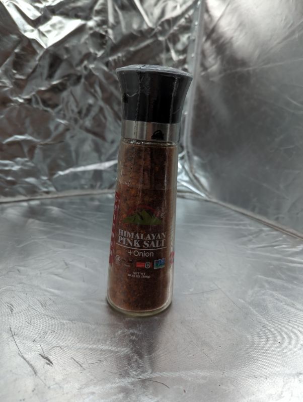 Photo 2 of Himalayan Chef Pink Salt with Roasted Onion & Red Crushed Pepper, Tall Glass Grinder, 10.58 Oz

