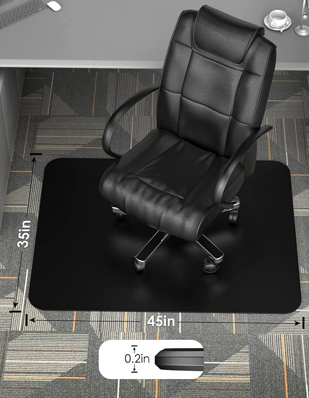 Photo 1 of Office Chair Mat for Carpet Floor, 1/5" Thick Desk Chair Mat, 35" x 45" Anti-Slip Carpet Chair Mats for r Low/Medium Pile Carpets 2 Pack

