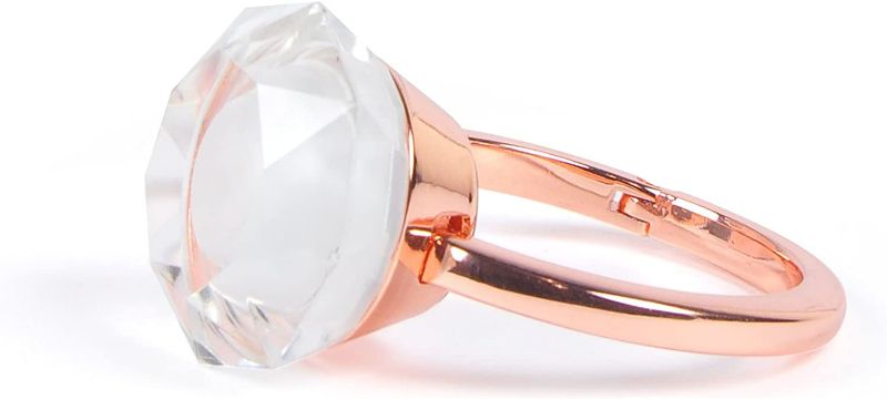 Photo 1 of Fancy That - Oversized Diamond Ring Handbag Hook with LED Light, Rose Gold
