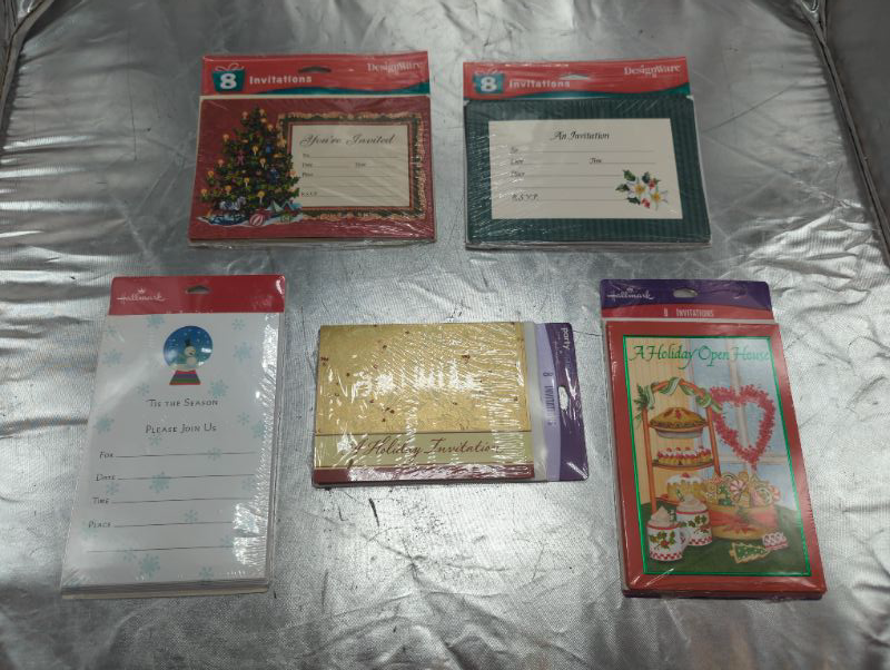 Photo 1 of 5 Packs - Hallmark - Assorted Christmas Invitations (8 Pieces Each) NEW 