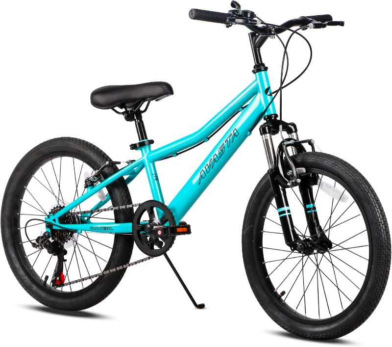 Photo 1 of AVASTA 20'' Kids Mountain Bike for 5-9 Years Old Boys Girls with Suspension Fork,6 Speeds Drivetrain,CYAN
