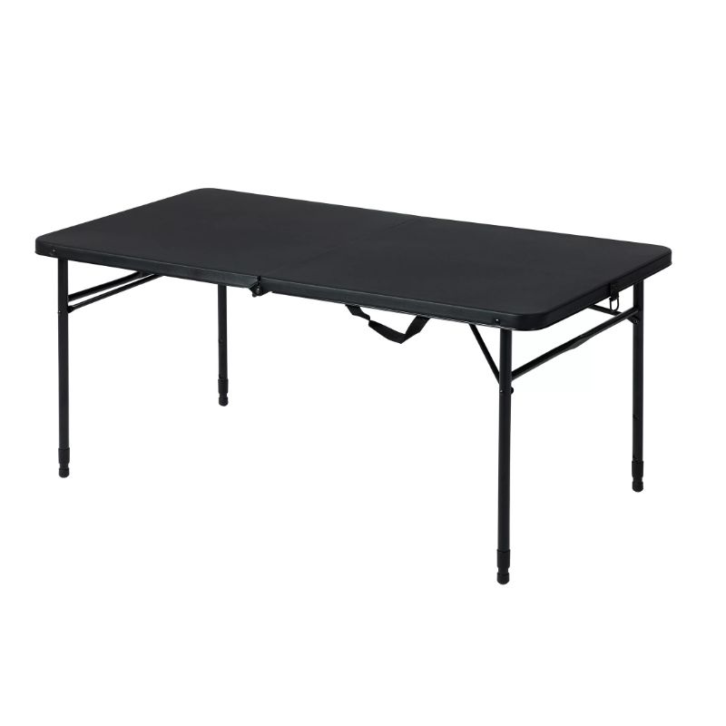 Photo 1 of 4 Foot Fold-In-Half Adjustable Table, Rich Black