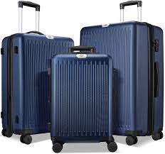 Photo 1 of SKONYON 3 Pcs Suitcase Luggage Set, 20/24/28 inch, Blue
