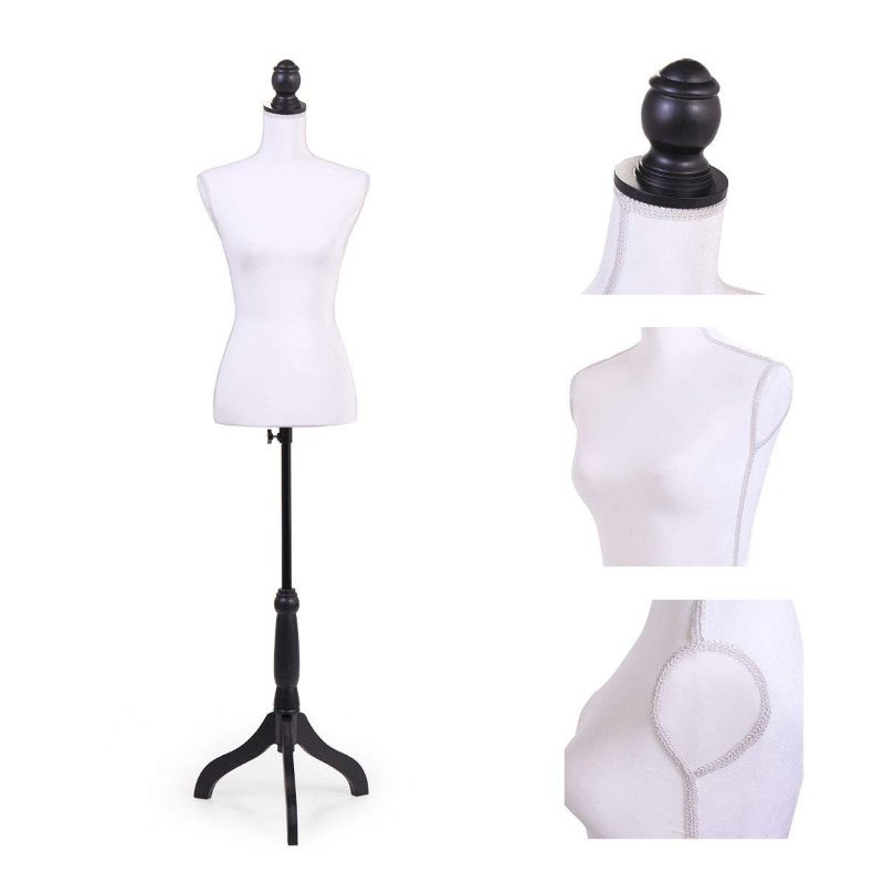 Photo 1 of Sandinrayli White Female Mannequin Torso Dress Form Clothing Display w/WHITE Tripod Stand
