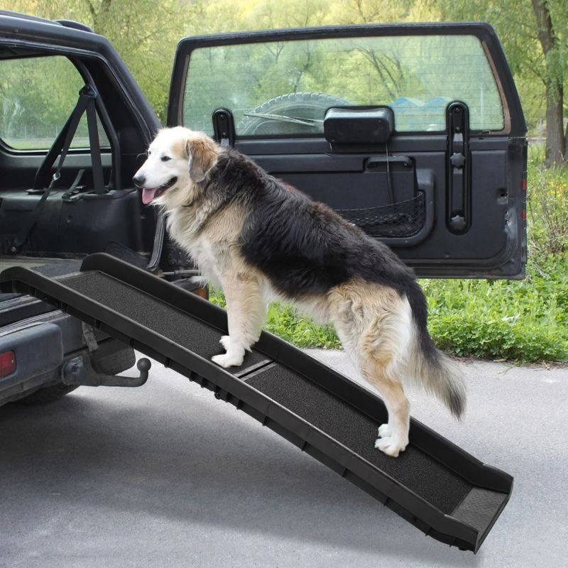 Photo 1 of Coziwow 62" Bi-fold Portable Dog Ramp for Large Pet Trunk Back Seat Ladder Step Car SUV