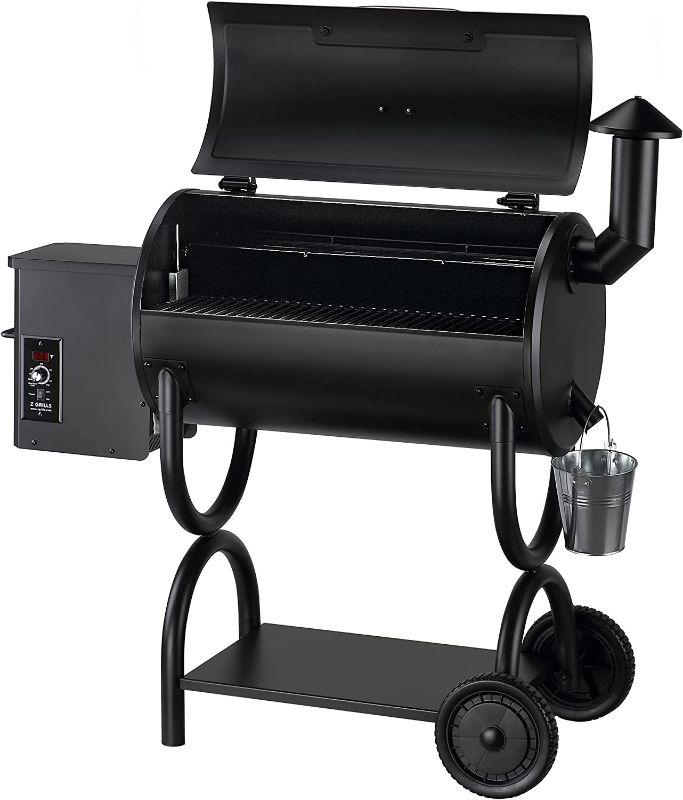 Photo 3 of Z GRILLS ZPG-550B Wood Pellet Smoker Grill, Auto Temperature Control, 553 sq in Cooking Area, 8 in 1 Grill for Outdoor BBQ, Black
