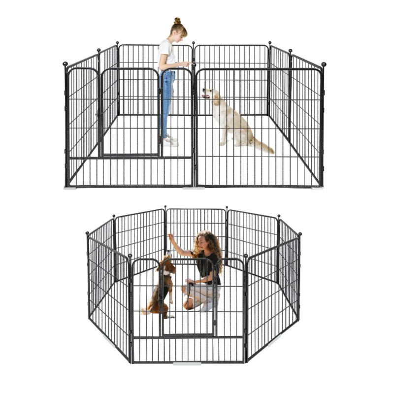 Photo 1 of ELECWISH Heavy Duty Dog Playpen Fence with Door Puppy Play Yard, Pet Exercise Play Pen,8 Panels 32"H
