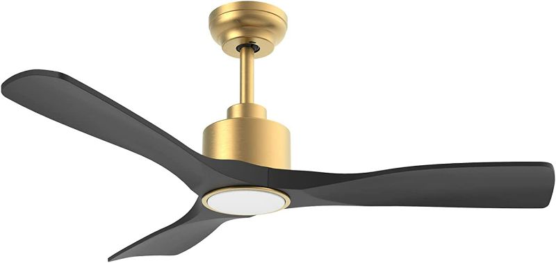 Photo 1 of OFANTOP ETL Listed Quiet DC Motor 52 Inch Indoor Outdoor Ceiling Fans with Lights and Remote Control, 3 Blade Black and Gold Modern Ceiling Fan for Bedroom Living Room Black Gold