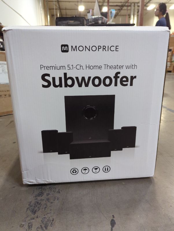 Photo 2 of Monoprice Premium 5.1.2 Channel Immersive Home Theater System with Subwoofer
