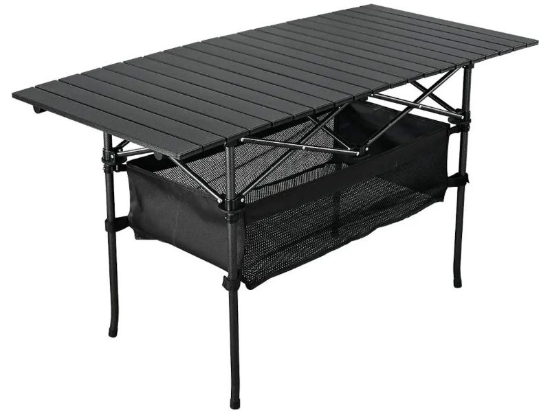 Photo 1 of Outdoor Folding Portable Picnic Camping Table, Aluminum Roll-up Table with Easy Carrying Bag for Indoor,Outdoor,Camping, Beach,Backyard, BBQ, Party, Patio, Picnic
