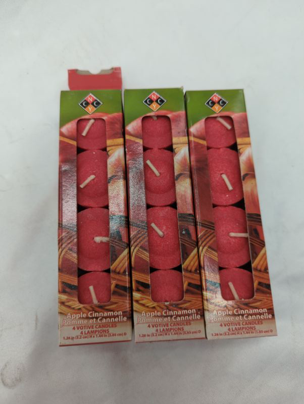 Photo 2 of Red Apple Cinnamon Scented Candles - Set of 12 Scented Votive Candles