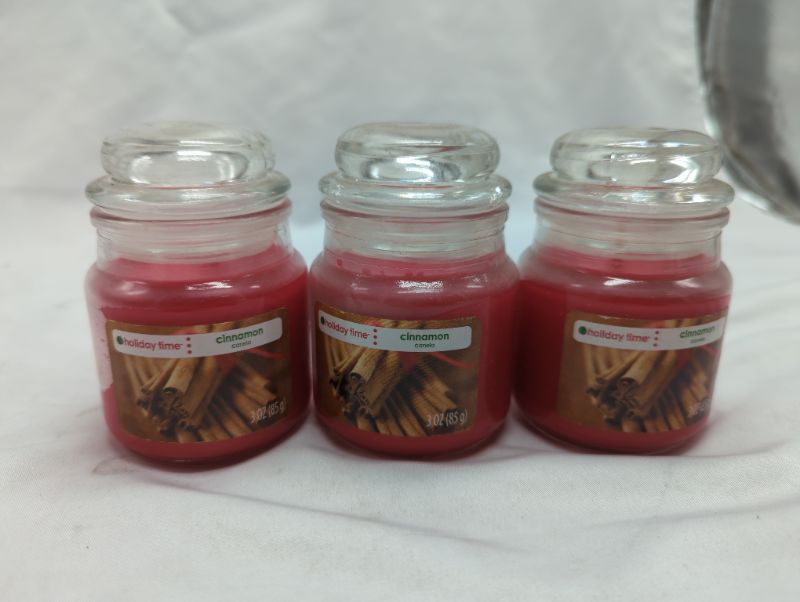 Photo 3 of Holiday Time 3-oz Jar Candle, Cinnamon - 3 Pack