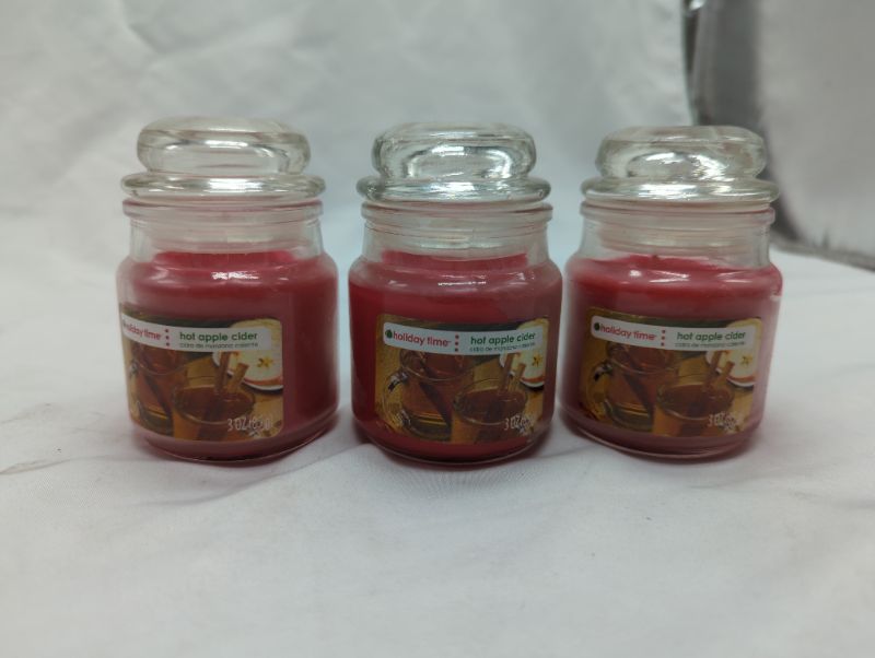 Photo 2 of Holiday Time 3-oz Jar Candle, Hot Apple Cider - 3 Pack