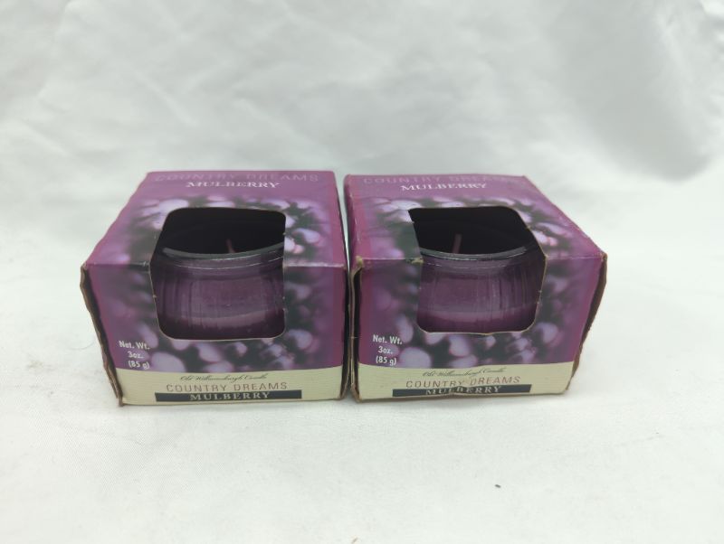 Photo 4 of Mulberry Scented 3 Ounce Country Dreams Jar Candle - 2 Pack