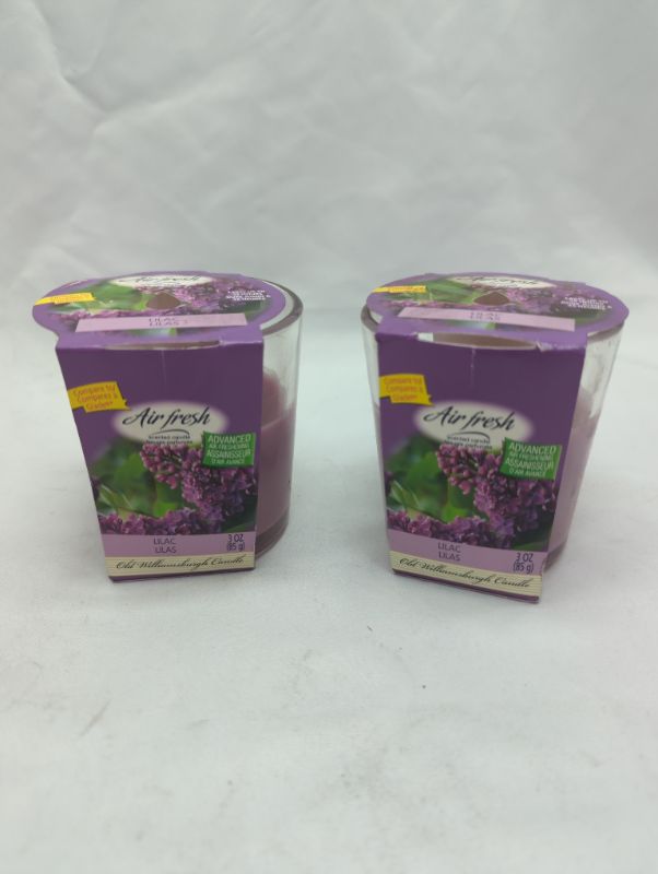 Photo 2 of Nicole Home Collection Lilac Air Fresh Odor Eliminating Candle, 3 oz, Scented - 2 Pack
