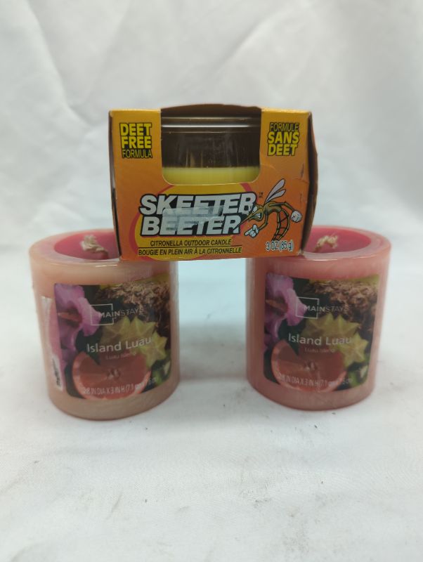 Photo 1 of 2 Pack Island Luau Scented Candles + 3oz Citronella Jar Candle