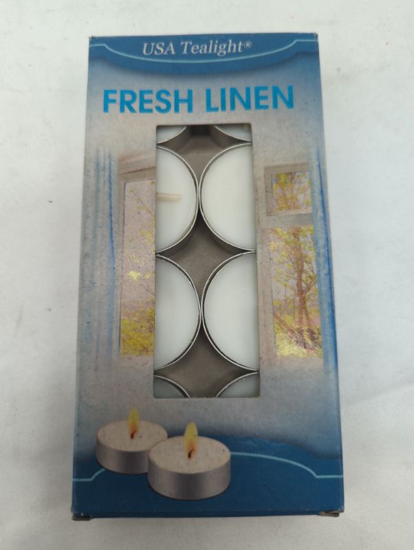 Photo 2 of Fresh Linen Scented Tealight Candles, 8 Tealight Candles in Each Pack - 3 Packs - 24 Total Candles - Wonderful Aroma 