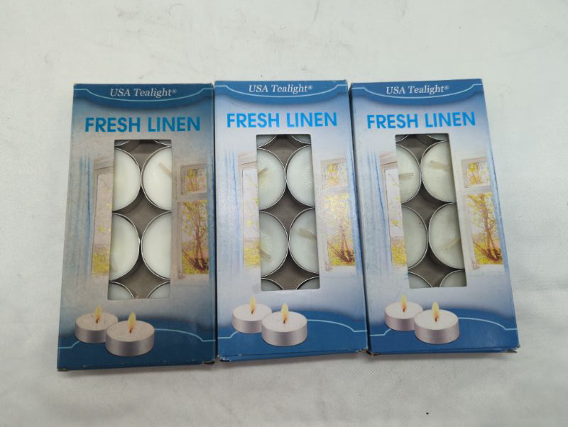 Photo 1 of Fresh Linen Scented Tealight Candles, 8 Tealight Candles in Each Pack - 3 Packs - 24 Total Candles - Wonderful Aroma 