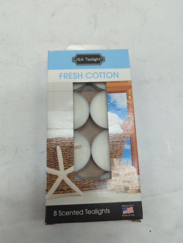 Photo 2 of Fresh Cotton Scented Tealight Candles, 8 Tealight Candles in Each Pack - 3 Packs - 24 Total Candles - Wonderful Aroma 