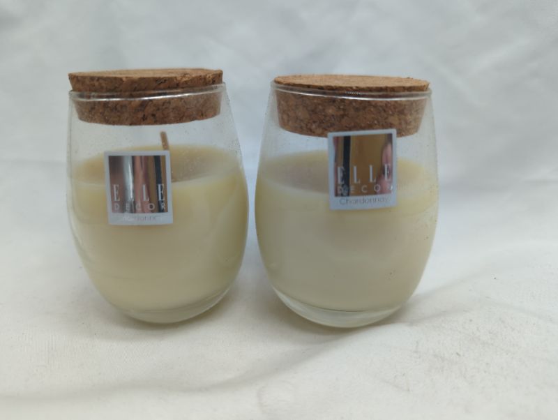 Photo 2 of ELLE Decor - Chardonnay 5 oz Candle with Cork Lid - 2 Pack 