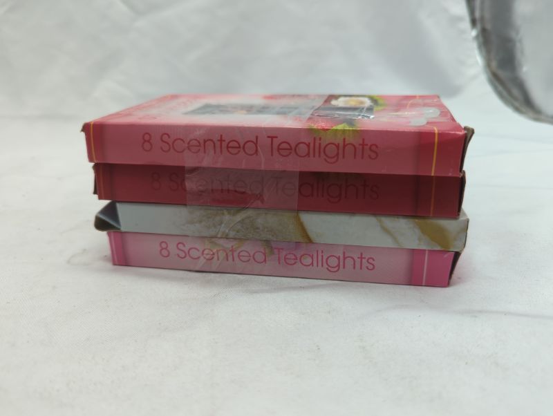 Photo 2 of Variety Pack Scented Tealight Candles, 8 Tealight Candles in Each Pack - 4 Packs - 32 Total Candles - Wonderful Aroma - Strawberry, Vanilla, Sweet Pea