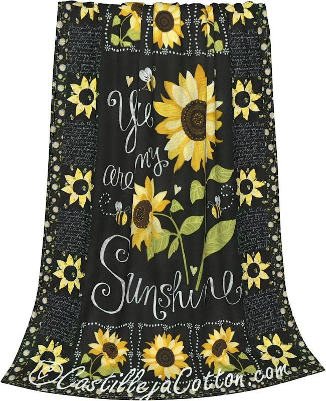 Photo 1 of srufqsi You are My Sunshine Throw Blanket Fleece Flannel Blankets Couch Sofa Bed Blanket for Kids Teen Adults
