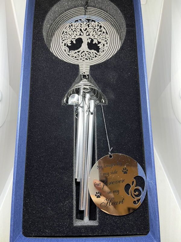 Photo 1 of Leavores Sympathy Wind Chimes w/Tree of Life Wind Spinner - Pet Memorial Windchimes.
