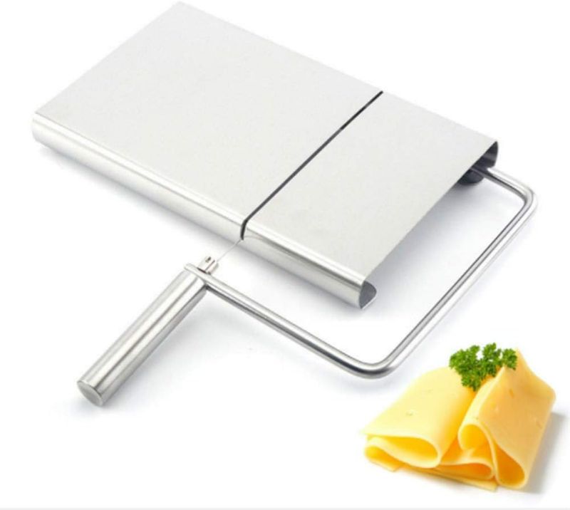 Photo 1 of Cheese Slicer, Stainless Steel Cutter for Hard and Semi Hard Cheese, Cheese Cutter with Durable Wire Cutting Board, Can be Used to Slice Items Such as Cheese Butter
