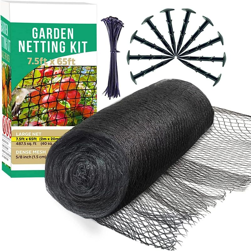 Photo 1 of EXTRA STRONG: Garden Netting, Secure Your Produce Against Thieving Pests: Birds, Deer and More. Robust, Tear-Resistant Mesh Creates Wildlife Friendly Barrier (7.5x65ft) That Protects Your Crops Easily