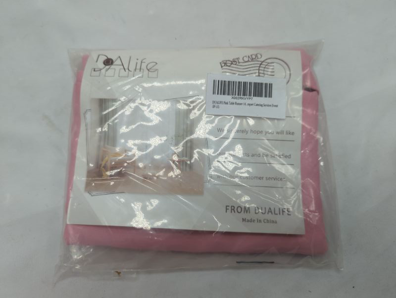 Photo 1 of DUALIFE Valentines Day Table Runner 12x108 Inch Pink Table Runner Wedding Anniversary Party Mother's Day Table Runners Decor Hot Pink 1 Piece 1 Pink