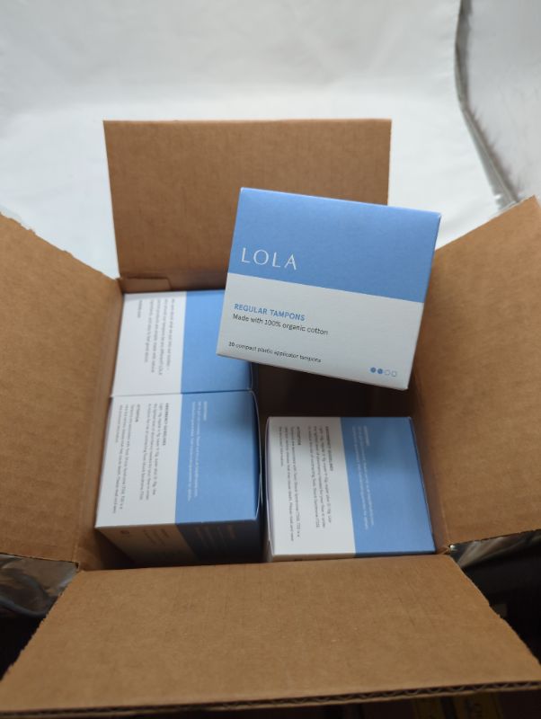 Photo 2 of LOLA Organic Cotton Unscented Tampons - 4 Packs - 20ct each - 80 total