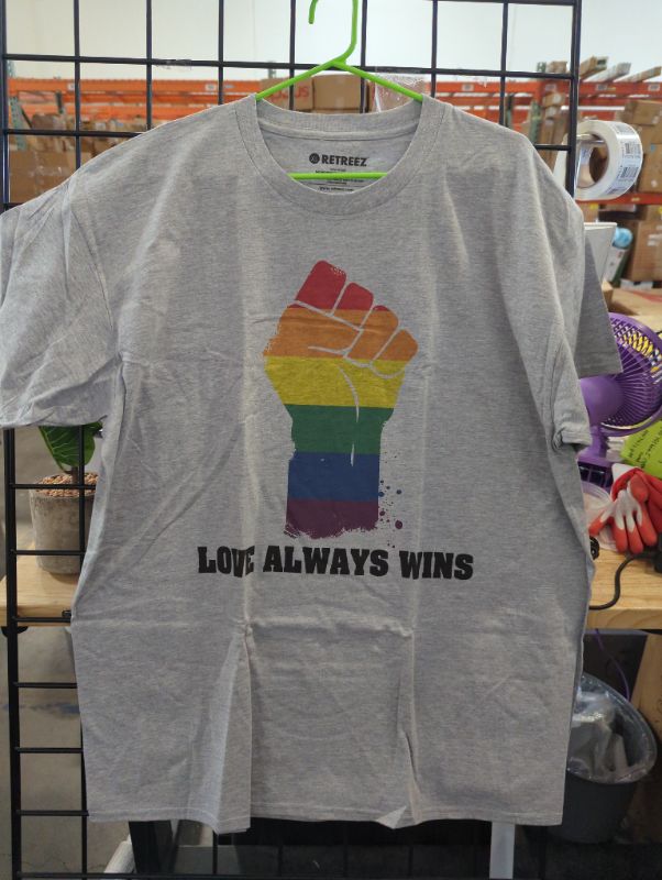 Photo 2 of Retreez Classic Rainbow LGBT Gay Love Always Win Graphic Printed T-Shirt Tee - Size XL
