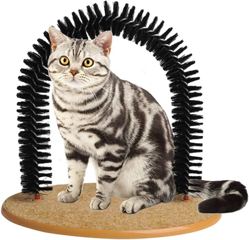 Photo 1 of Morezi Soft Pet Cat Self Grooming Comb Brush Kitties Cat Arch Self Massage Brush Hair Trimming Brush Cat Scratcher Pet Toy - Wood Base

