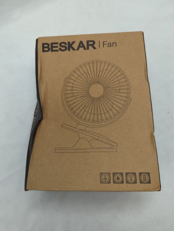 Photo 2 of BESKAR USB Clip on Fan, Portable Small Fan with Cord Powered, 3 Speeds Strong Airflow, with Sturdy Clamp, Quiet Personal Desk Fan Black USB Cord Powered