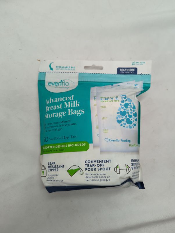 Photo 2 of Evenflo Feeding Advanced Breast Milk Storage Bags for Breastfeeding - 5 Ounces (50 Count)
