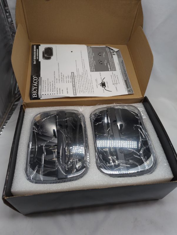 Photo 2 of 1 Pair 105W Rectangular 5x7/ 6x7 Inch Led Headlight High Low Beam Headlamp Compatible with Jeep Wrangler YJ Cherokee XJ Kenworth T300 1997-2010 Replacement H6054 H5054 H6054LL 69822 6052 6053 (2 pcs)