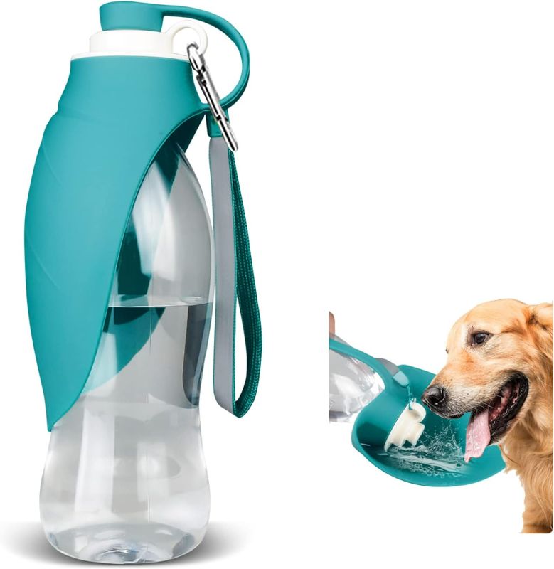Photo 1 of Dog Water Bottle for Walking, TIOVERY Pet Water Dispenser Feeder Container Portable with Drinking Cup Bowl Outdoor Hiking, Travel for Puppy, Cats, Hamsters, Rabbits and Other Small Animals 20 OZ
