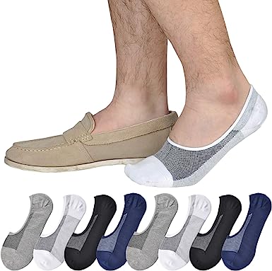 Photo 1 of JORMATT Genuine Mens No Show Socks, Loafer Sneakers Low Cut Cotton Socks With Non Slip Grips - Size 10-14
