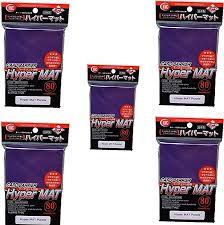 Photo 1 of KMC Hyper Matte Sleeves Purple ×5 Sets (5 Packs/Total 400 Sheets) (Japan Import)
