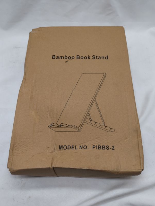 Photo 2 of Pipishell 2 Pack Bamboo Book Stands Large Cookbook Holder Reading Stand (13.4 x 9.5 in) with 5 Adjustable Height, Foldable Wooden Book Holder for Textbook, Recipe, Music Book, Tablet Stand
