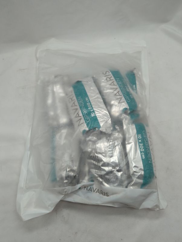 Photo 1 of Navaris Plaster Cloth Rolls (M, Pack of 10) - Gauze Bandages for Body Casts, Craft Projects, Belly Molds - Easy to Use Wrap Strips - 4" W x 118" L M White