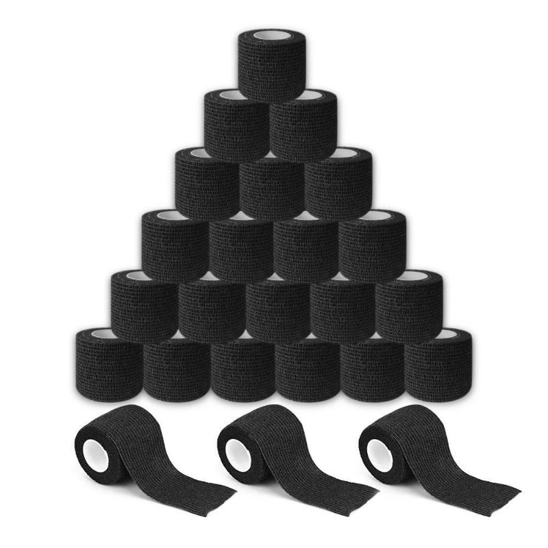 Photo 1 of Sensi Wrap Grip Cover Self Bandage Rolls Sports Adherent Tape 2 inch x 5 Yards, Pack of 24 (Black)