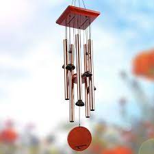 Photo 1 of Epartswide Wind Chimes Outdoor Wind Chimes 36" Garden Chimes with 18 Aluminum Alloy Tubes and 3 S Hooks for Garden Patio Decor(Golden)
