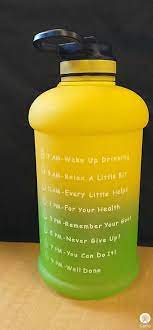 Photo 1 of Galloon Motivational Water Bottle - Gradient Yellow/Green